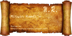Mityin Ramón névjegykártya